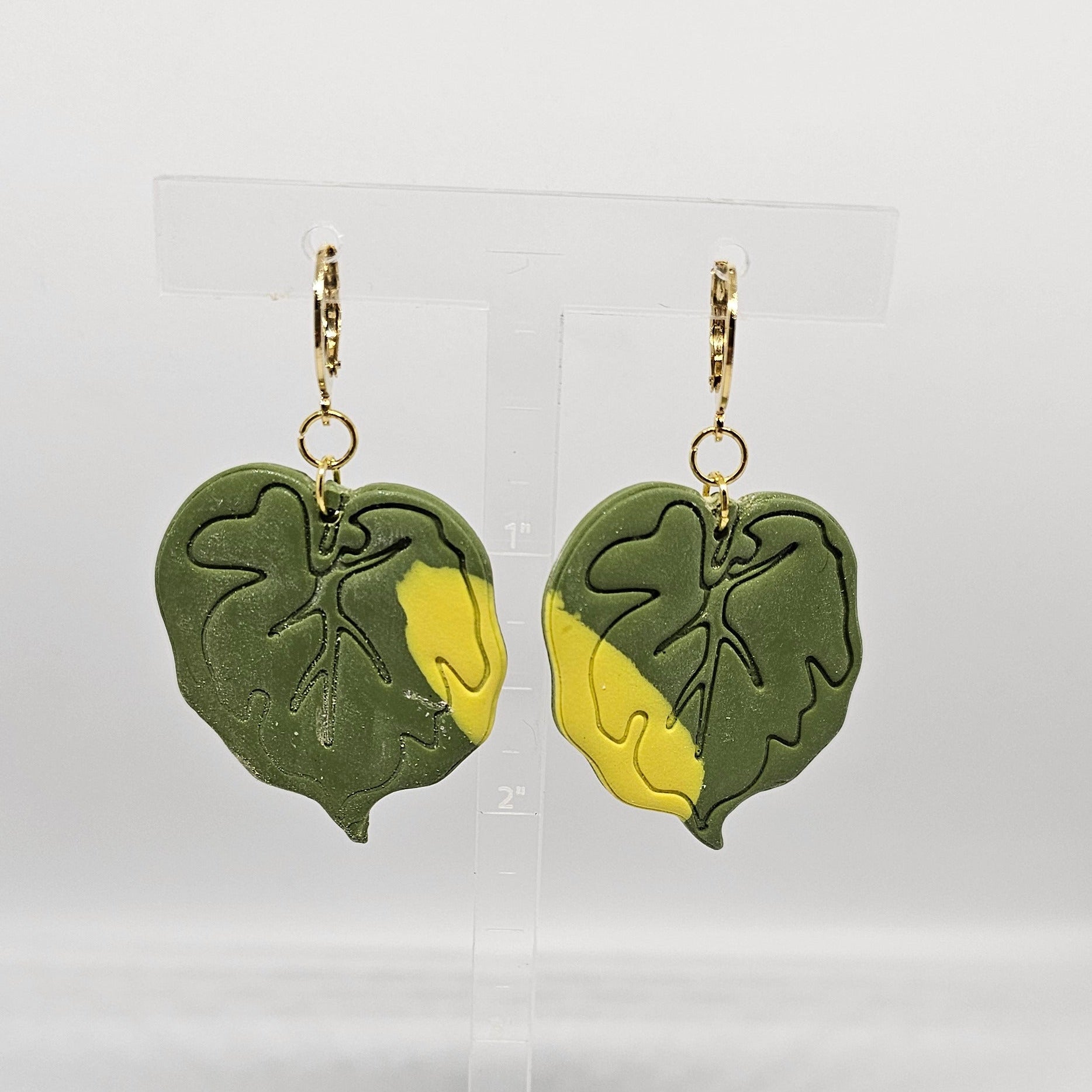 Yellow variegated Monstera Leaf Dangle