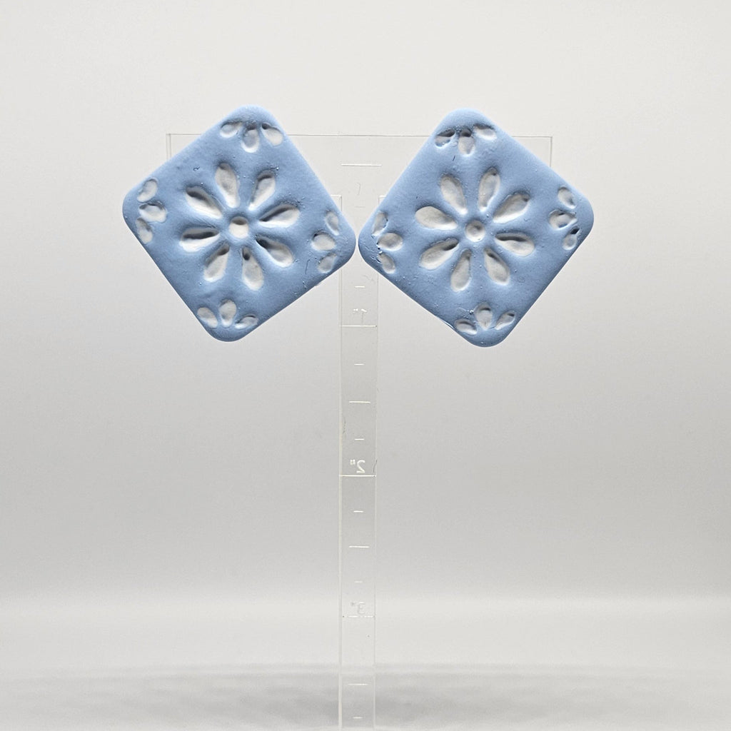 Large Floral Tile Studs
