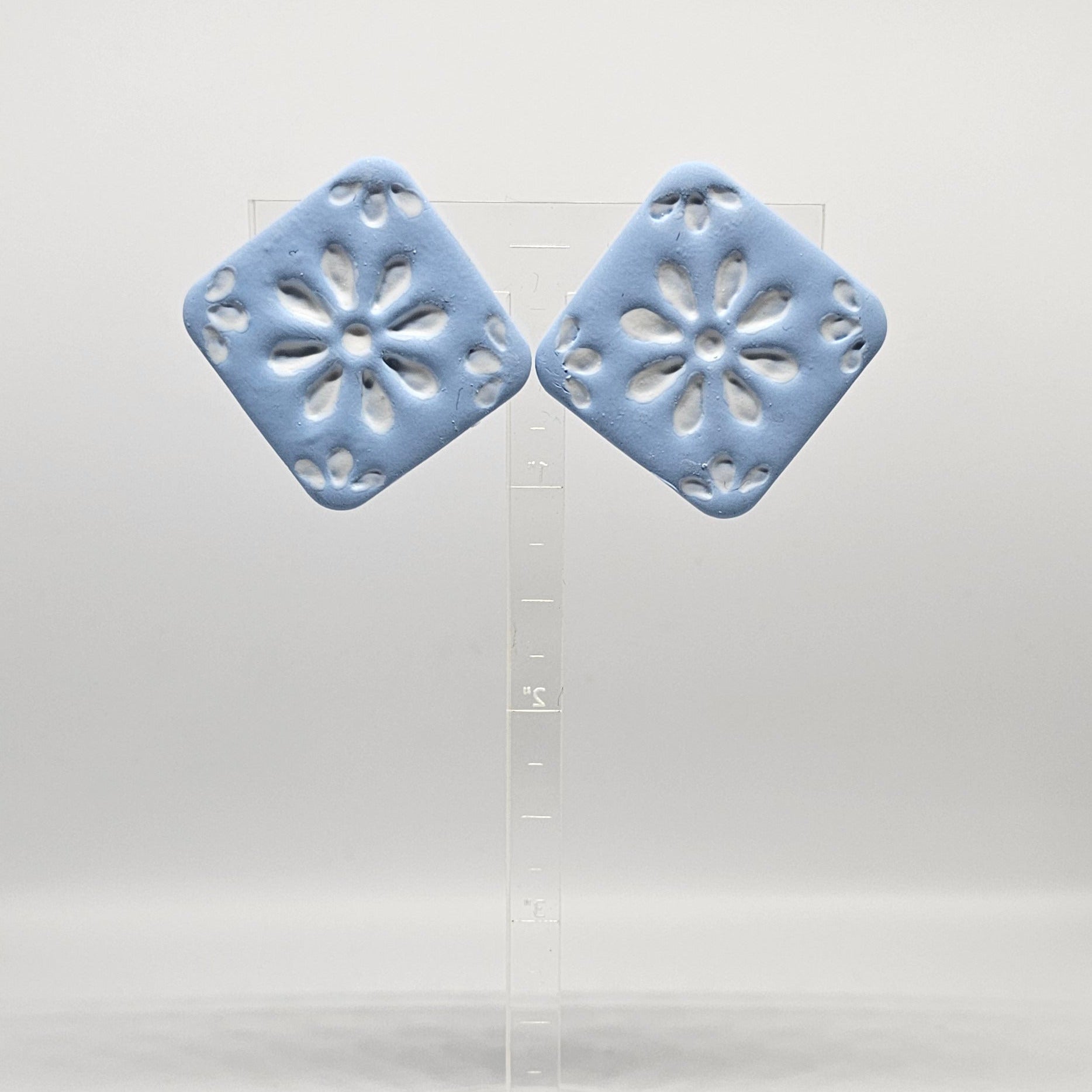 Large Floral Tile Studs