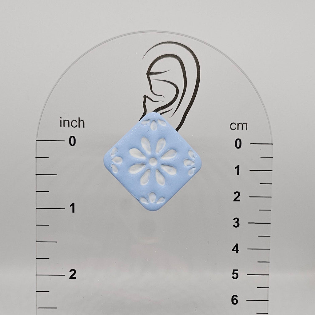Large Floral Tile Studs