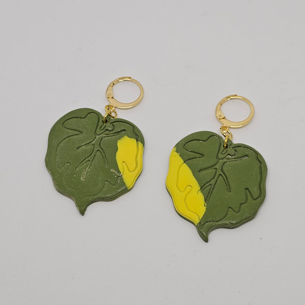 Yellow variegated Monstera Leaf Dangle